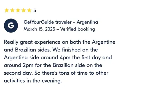 2 day tour to Iguazu falls Review