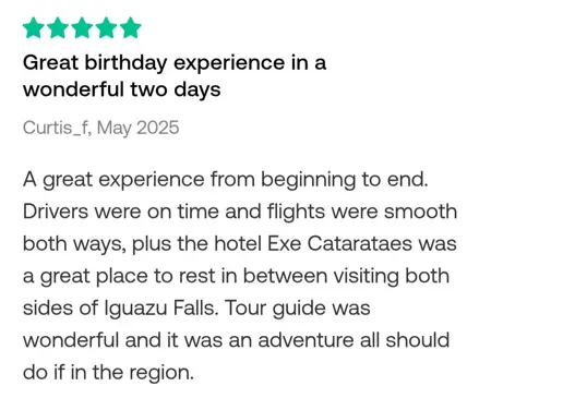 2 day trip of both side Iguazu falls Review