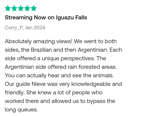 Review of 2 day trip to both sides of Iguazu falls