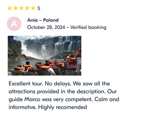 Review of Argentinian side Iguazu fall boat ride