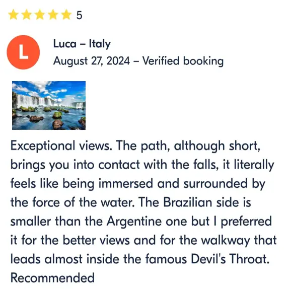 Review of Brazilian Iguazu Falls Half-Day tour