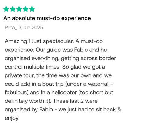 Review of Two-day private tour to both sides of Iguazu Falls